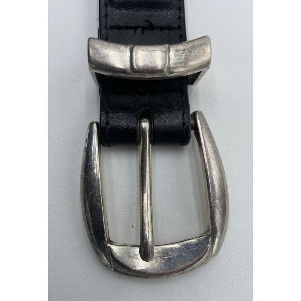 Brighton Leather Belt Black Brown Edge Crocodile Embossed Insert 38 1-1/8
